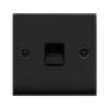 Matt Black - Black Inserts Matt Black Master Telephone Single Socket - Black Trim