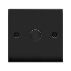 Matt Black - Black Inserts Matt Black 1 Gang 2 Way LED 100W Trailing Edge Dimmer Light Switch