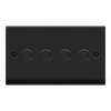 Matt Black - Black Inserts Matt Black 4 Gang 2 Way LED 100W Trailing Edge Dimmer Light Switch