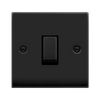 Matt Black - Black Inserts Matt Black 10A 1 Gang Intermediate Ingot Light Switch - Black Trim