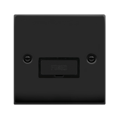 Matt Black - Black Inserts Matt Black 13A Fused Ingot Connection Unit - Black Trim