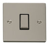 Pearl Nickel - Black Inserts Pearl Nickel 10A 1 Gang Intermediate Ingot Light Switch - Black Trim