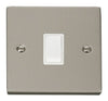 Pearl Nickel - White Inserts Pearl Nickel 1 Gang 20A DP Switch - White Trim