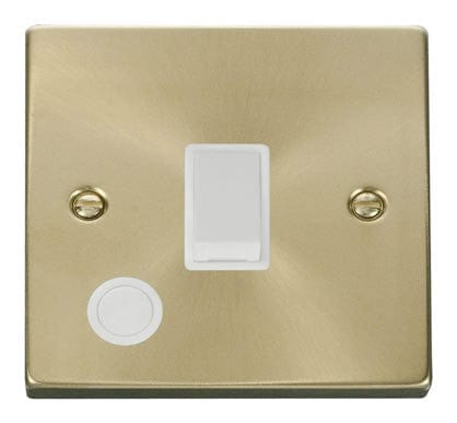 Satin Brass - White Inserts Satin Brass 1 Gang 20A DP Switch With Flex - White Trim