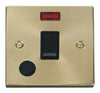 Satin Brass - Black Inserts Satin Brass 1 Gang 20A DP Switch With Flex With Neon - Black Trim