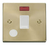 Satin Brass - White Inserts Satin Brass 1 Gang 20A DP Switch With Flex With Neon - White Trim