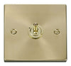 Satin Brass - White Inserts Satin Brass 1 Gang 2 Way 10AX Toggle Light Switch