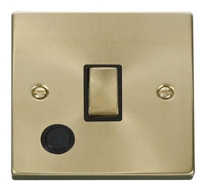 Satin Brass - Black Inserts Satin Brass 1 Gang 20A Ingot DP Switch With Flex - Black Trim