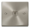 Satin Chrome - White Inserts Satin Chrome 1 Gang 2 Way 10AX Toggle Light Switch