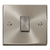 Satin Chrome - Black Inserts Satin Chrome 10A 1 Gang Intermediate Ingot Light Switch - Black Trim