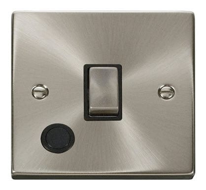 Satin Chrome - Black Inserts Satin Chrome 1 Gang 20A Ingot DP Switch With Flex - Black Trim