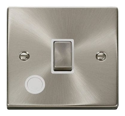 Satin Chrome - White Inserts Satin Chrome 1 Gang 20A Ingot DP Switch With Flex - White Trim