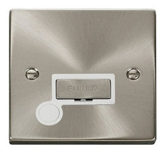 Satin Chrome - White Inserts Satin Chrome 13A Fused Ingot Connection Unit With Flex - White Trim