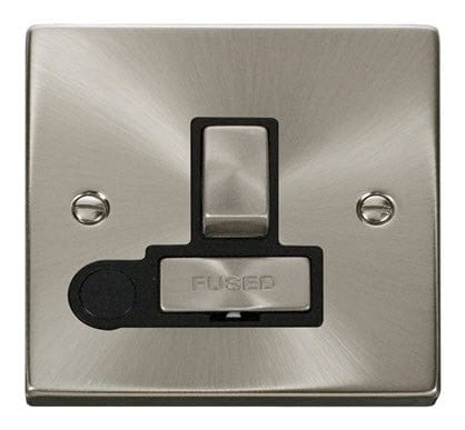 Satin Chrome - Black Inserts Satin Chrome 13A Fused Ingot Connection Unit Switched With Flex - Black Trim