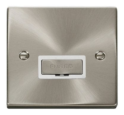 Satin Chrome - White Inserts Satin Chrome 13A Fused Ingot Connection Unit - White Trim