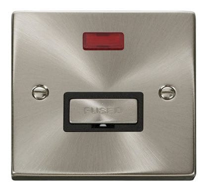 Satin Chrome - Black Inserts Satin Chrome 13A Fused Ingot Connection Unit With Neon - Black Trim