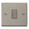 Stainless Steel 10A 1 Gang 2 Way Ingot Light Switch - Grey Trim