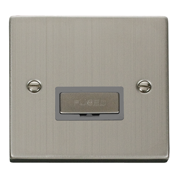 Stainless Steel 13A Fused Ingot Connection Unit - Grey Trim