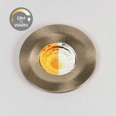 Antique Brass CCT Dim To Warm Fire Rated LED Dimmable 10W IP65 Downlight