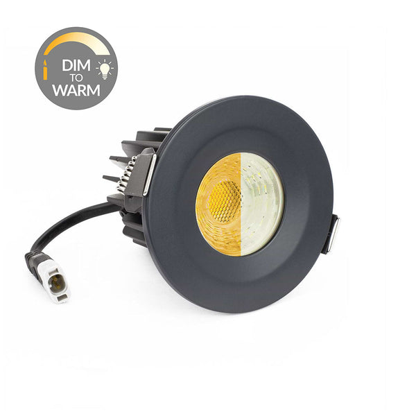 Anthracite CCT Dim To Warm Fire Rated LED Dimmable 10W IP65 Downlight