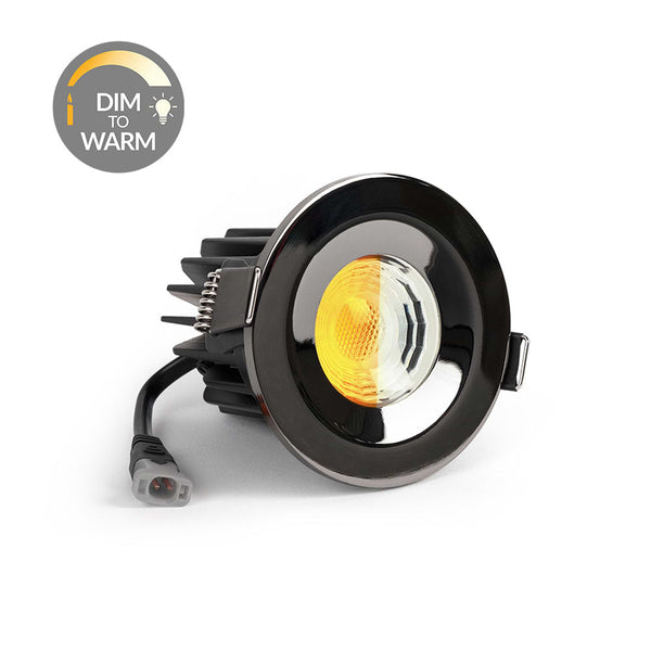 Black Nickel CCT Dim To Warm Fire Rated LED Dimmable 10W IP65 Downlight