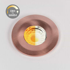 Brushed Copper CCT Dim To Warm Fire Rated LED Dimmable 10W IP65 Downlight