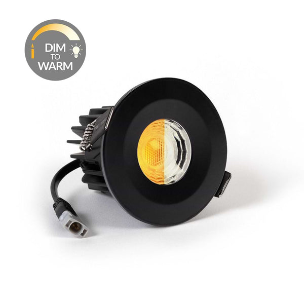 Matt Black CCT Dim To Warm Fire Rated LED Dimmable 10W IP65 Downlight