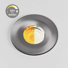 Pewter CCT Dim To Warm Fire Rated LED Dimmable 10W IP65 Downlight