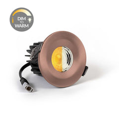 Satin Rose Gold CCT Dim To Warm Fire Rated LED Dimmable 10W IP65 Downlight