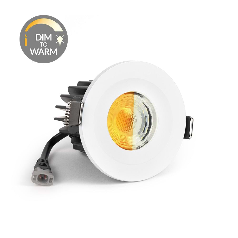 White CCT Dim To Warm Fire Rated LED Dimmable 10W IP65 Downlight