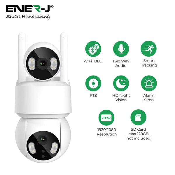 Smart Wi-Fi Dual Lens Outdoor DomeCamera White